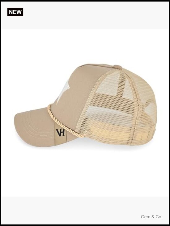 Trendy Trucker Hat with Pearl Star - Mesh Snapback Baseball Cap
